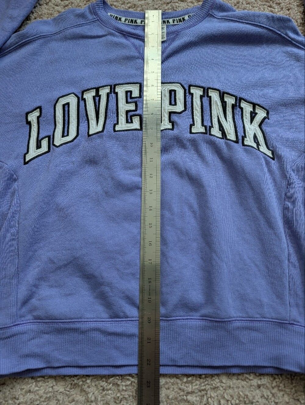 PINK Victoria's Secret Womens Lavender Purple LOVE PINK Crewneck Sweatshirt XS - Picture 10 of 11